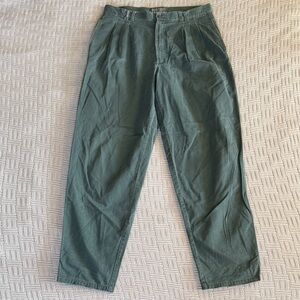 Bugle Boy Olive Green Pleated Chino Pants